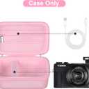 Canboc Camera Case for Canon PowerShot G7 X Mark III/ G7X Mark II Digital 4K Vlogging Camera, Point and Shoot 4K Video Camera Bag, Zipper Mesh Pocket fits USB Cable, Batteries, Pink