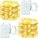 ZGWJ LED Fairy Lights Battery Operated, 50 LED 16FT Copper Wire Mini String Lights Waterproof Starry Lights for Bedroom, Halloween, Christmas, Parties Wedding Decoration (Warm, 2 Pack)