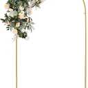 Vincidern 6.6 FT Wedding Arch Backdrop Stand for Parties, Balloon Arch Stand, Wedding Arches for Ceremony, Metal Arch Backdrop Stand for Bridal Baby Showers, Birthday Party Decoration Door Frame Gold