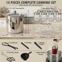 Canning Supplies Kits with 21.5 Qt Canning Pot, 7pcs Mason Jars, Tongs, Stainless Steel Jar Rack, Funnel, Lid Lifter Water Bath Canner Tool Set, Large
