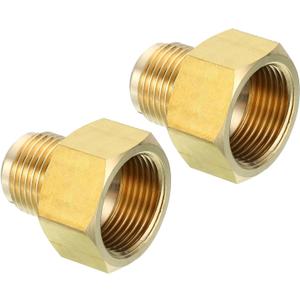 PATIKIL 3/4 Inch Female x 5/8 Inch Male Flare Connector, 2Pcs SAE 45 Degree Brass Adapter Flare Pipe Fitting for Air, Gas Line, Refrigeration, HVAC