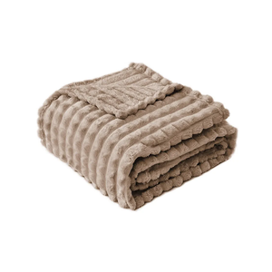 FY FIBER HOUSE Throw Blanket for Couch Soft Warm Fuzzy Twin Size Blankets for Sofa All Season Use, 60x80 Inches, Camel