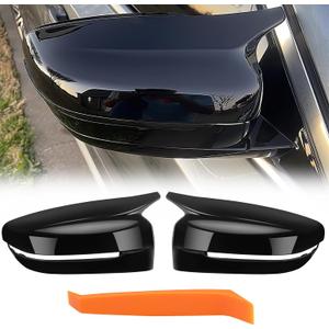 Glossy Black Mirror Cover Caps Rearview Side Mirror Covers Fit for BMW G20 G21 G30 G31 G11 G12 G14 G15 G16 2017 2018 2019 2020 2021 2022 Left Driver Side Right Passenger Side-2 PCS
