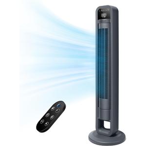 OmniBreeze Digital Electric Tower Fan, Inner Oscillation with Remote Control, LED Display, Standing Bladeless Floor Fans Cooling and Quite Indoor Living Room Bedroom use (40Inch)