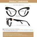 VOOGLAM Stylish Oversized Cat Eye Blue Light Blocking Glasses for Women Anti Eyestrain UV Eyewear Jazzy (Black)