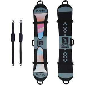 SkyPath Snowboard Cover Sleeve Case with Rubber Bumpers Adjustable Soft Cover with Detachable Double Shoulder Straps (L-5'3''-5'7'', grey)