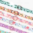 Rhinestone Dog Collar With Detachable Flower - Floral Pattern for Female Puppies, Small, Medium, Large (Orange Flowers, M)