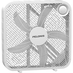 Pelonis Box Fan 20 Inch  Adjustable 3 Speeds For the Perfect Noise Level for Sleeping  5 Blade Technology Provides Powerful Airflow to Beat the Heat  Sleek Design, Lightweight, Durable, White