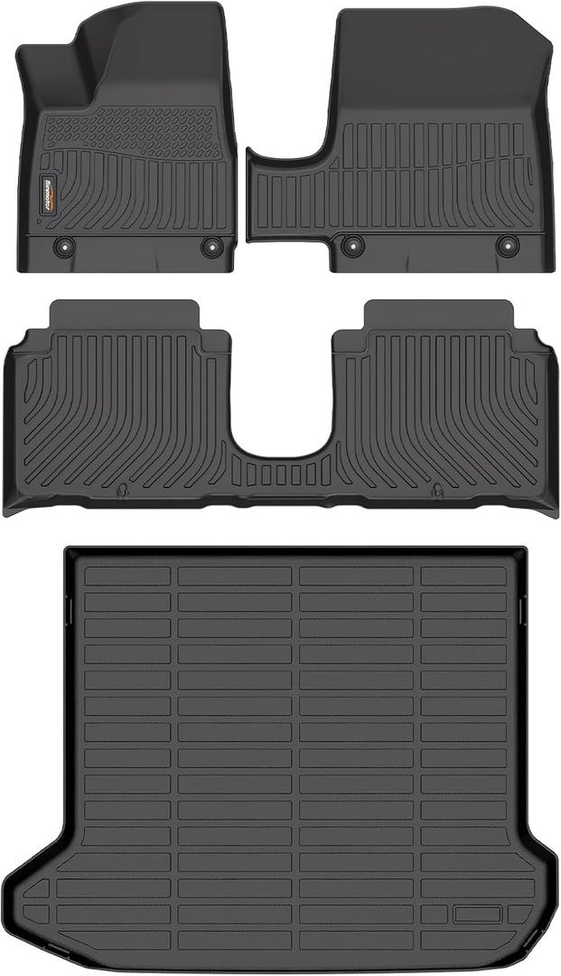 Binmotor-Floor Mats & Cargo Liner for 2025 2026 Hyundai Ioniq 5 (with Sliding Console), All Weather Car Mats Liners Cargo Trunk Mat Accessories
