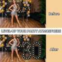 4FT Marquee Light Up Numbers, Black Giant Marquee Number Big Mosaic Number for 40th Birthday Party Decorations Backdrop Anniversary Decor, Pre-Cut Frame