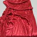 Women's Sparkly Glitter Dress Cowl Neck Metallic Spaghetti Strap Dress Drawstring Ruched Split Hem Cocktail Evening Party, L