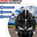 Windshield for NINJA500 SE 2024 2025 2026, PSLER Windscreen Double Bubble Wind Deflector Protector Fairing for NINJA500 SE Ninja 500 2024 2025 2026 (Black)