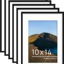PEALSN 10x14 Picture Frame Set of 6, Display Pictures 8.5 x 11 with Mat or 10 x 14 without Mat for Wall Mounting Display, Photo Frames Collage for Wall Decor, Black.