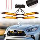 LED Amber Grill Lights for Toyota Highlander 2024 2023 2022 2021 2020 Grille Lights Highlander Accessories,4pcs (yellow)