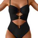 Eomenie Womens Cutout One Piece Swimsuit with Ring Linked Sexy Monokini Bathing Suit for Beach Vacation