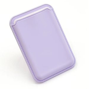 Magnetic Wallet Cell Phone Card Holder for Phone Case with Mag-Safe, Stronger Magnetic RFID Leather Phone Wallet Stick on Series of iPhone 17/16/15/14/13/12 and Pro/Promax, Purple