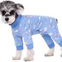 Dog Surgery Recovery Suit, Dog Onesie for Surgery Female Male Dogs, Dogs Pajamas Long Sleeve, Small Dogs Onesie, Abdominal Wound Bandages Surgical Suit, Cat Recovery Suit for Shedding Skin Disease (Large, Elephant)