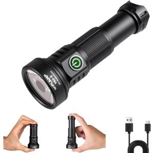V63-S 2000 Lumens High Lumens Flashlight, 2600mAh Ultra-Bright Compact & Powerful LED Spotlight, USB C Rechargeable, IP68 Waterproof, 663m Beam Distance