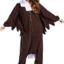 SAMGU Adult Onesie Animal Halloween Cosplay Costume One Piece Pajamas for Women and Men (Large, Black-bald Eagle)