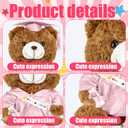 Hollowfly Graduation Bears 2025 Plush Stuffed Animal Bear with Gown Cap Tassel Set Cute Brown Graduate Gifts Stuffed Animal Doll Plush Toy for Party Supplies(13.8 Inch,Pink)