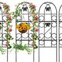 AMAGABELI Garden & Home 4 Pack Garden Trellis for Climbing Plants 60" x 18" Black Iron Trellis for Potted Plant Support Butterfly Metal Trellis for Climbing Roses Vine Flower Cucumber Clematis GT02