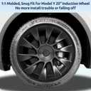 Rim Protector for Model Y, ABS+PC Wheel Rim Guard with Scratch & Scuff Protection, Prevents Curb Rash & Scratches, Clip-on Hub Protector Rings (Matte Black, 2020-2024 Model Y 20 Induction Wheel)