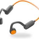 Kids Bluetooth Headphones Wireless Earbuds, Open Ear Headphones for Kids, Internal Mic, IPX5 Waterproof, 30g Lightweight & Robust, Air Conduction Non-in-Ear, 85dB Hearing Protection (Orange)