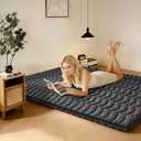 Premium Foam 3.2" Thick Japanese Futon Floor Mattress - Queen Size 60"x80" 100% High-Density Foam,Comfortable Sleeping Pad,Tatami Mat for Dorm,Bedroom or Guest RoomBoys Girls Dormitory Pads(Black)