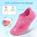 XIHALOOK Water Shoes for Kids Boys Girls Wide Toe Barefoot Quick Dry for Beach Swim Pool Surf Aqua Sports (9 Toddler, Pink Elf)