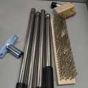 Crack Weeder Brush Heavy Duty Wire Broom Set, Multifunction Moss Grout Remover with Scraper Weed Puller, Detachable 64.9in Handle for Outdoor Deck Pavers Patios Walkways Concrete Floor Cleaning (2pcs)