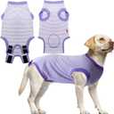 Dog Surgery Recovery Suit for Male Female, Spay Neuter Cone Alternative Surgical Onesie, Purple, XX-Large (2X-Large (Back 22.4'', Chest 25''-28''))
