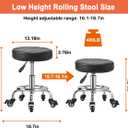 JOSTZHXIN Low Height Roller Stool Height Adjustable, Mechanic Stool Low Rolling Chair, Footstool Modern Roller Seat for Salon SPA Home Office Garage Shop (Style 3)