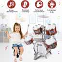 Toy Drum Set for Kids Ages 3-5 Toddler Jazz Drum Kit with 5 Drums Musical Instruments Toys for 3 4 5 Year Old Boys Girls Gifts