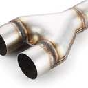 Exhaust Y Pipe 2.5" Inlet, A-KARCK Stainless Steel 2.5" Outlet 10" Long Y Pipe Withstands High Temperatures