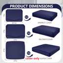 14 Piece Outdoor Patio Waterproof Cushion Covers, Fits 6-Seat Wicker Rattan Sectional Couch Chair Furniture Cover Replacement Set - Fade-Resistant Patio Cushion Covers with Zipper, Size: 27*27*4 inches
