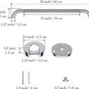 Anti Slip Shower Grab Bar 24 Inch,Chrome Stainless Steel Bath Grab Bar | Knurled Bathroom Safety Rail, Shower Handrail Support, Handicap Elderly Balance Assist Handles-1.25" Diameter