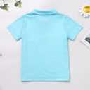 ODASDO Boys Back to School T-Shirt Tops Apple Pencil Printed Causal Button Up Short Sleeve Tee Shirts Summer Outfit (5-6 Years)