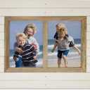 5x7 2-Opening Wood Frames Rustic White Picture Frames Wall and Table Top Display Two Photos