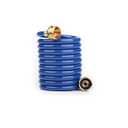 FUNJEE EVA Coil Garden Hose for Gardener: Retractable Self Coiling Hoses with 3/ 4" GHT Solid Brass Fittings - Kink Free and Flexible for Home and Garden Yard (10FT, Blue)