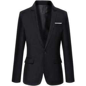 Beninos Mens Blazer Jacket Slim Fit Casual One Button Sport Coats (Black, M)