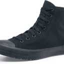 Shoes for Crews Pembroke, Men's, Women's, Unisex Slip Resistant Work Shoes, Water Resistant Sneakers, Black Canvas or Leather (10.5 Women/9 Men)