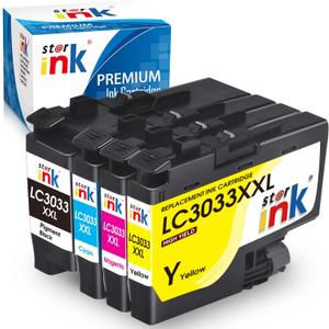 Starink LC3033XXL Replacement for Brother LC3033 LC-3033 LC3035(BK/C/M/Y) Ink Cartridge Compatible with MFC-J995DW MFC-J805DW MFC-J815DW Printer(4 Packs)