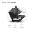 UPPAbaby Aria V2 Lightweight Infant Car Seat - Just Under 6 lbs - Base with Load Leg + Infant Insert + All-Weather FootCover Included - Direct Stroller Attachment - Greyson (Charcoal Mlange), manufacturing date Sep.01, 2025
