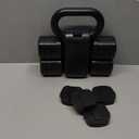 2-in-1 Adjustable Dumbbell Set, Upgraded 4 Levels Hand Weights for Women Men, Each 2.2/3.3/4.4/5.5lb, Convertible Weights Dumbbells and Kettlebell Set for Home Gym Exercise & Fitness (Black)