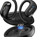 Open Ear Earbuds Bluetooth 5.4: 50H Playtime, 16.2mm Drivers, Open Ear Headphones with Earhooks, IPX6, Digital Display, Touch Control, Clear Calls, Comfort-Fit for Running, Cycling, Workouts (Black)