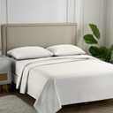 Carressa Linen Luxury Egyptian Cotton King Stripe Sheet Set, 600 Thread Count Extra Long Staple 4 PC Set, King Damask Sheets, Soft, Cooling Sateen Weave Striped Sheets Upto 18" Deep Pocket - Ivory