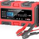 YONHAN Battery Charger 1A/5A/10A 12V/24V Adjustable Current LiFePO4 Car Battery Charger, Battery Maintainer Automatic Trickle Charger, Battery Desulfator w/Temp Compensation