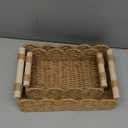 CubesLand Paper Rope Scalloped Edge Decor Baskets for Home, Living Room, Bedroom, Toilet Basket for Over Toilet Storage Shelf, End Table, Shelves and More, Both Storage&Decor, Set 2 Neutral