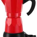 Coffee Pot 6 Cup Electric Espresso Coffee Maker Italian Moka Maker 300ml Portable Aluminum Espresso Machine Cafetera Moka Pot with Detachable Base, Gift for Home Travel(Red)