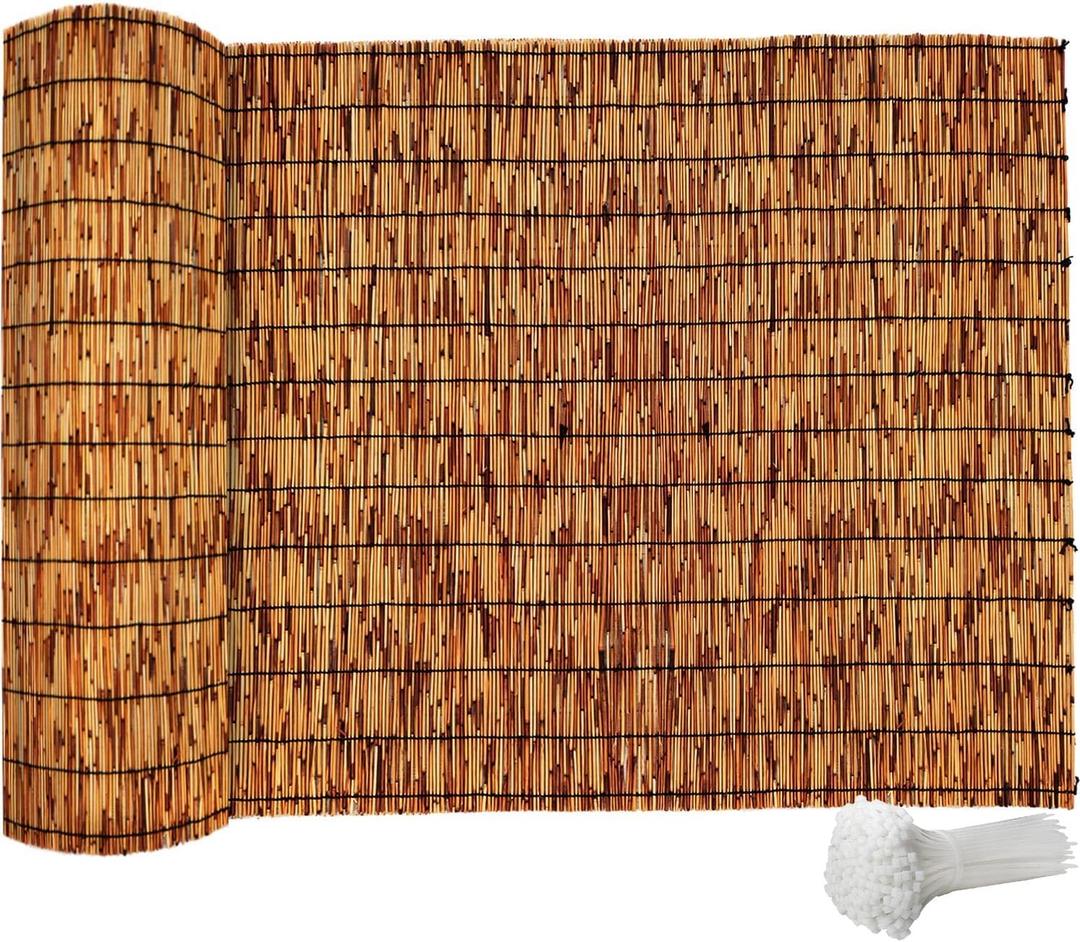 Bamboo Fence,Reed Fencing 4Feet High Bamboo Privacy Screen Outdoor for Patio, Reed Screen for Privacy Garden Backyard Balcony Natural Reed Fencing,4x16FT